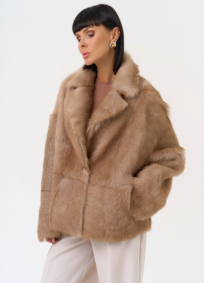 Женская натуральная дубленка с английским воротником модель № 31628 универмаг малина