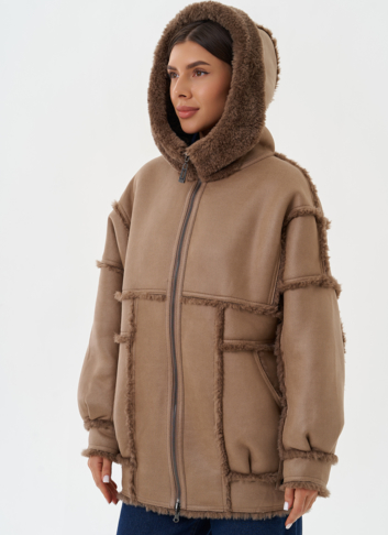 Двухсторонняя дубленка из эко кожи
