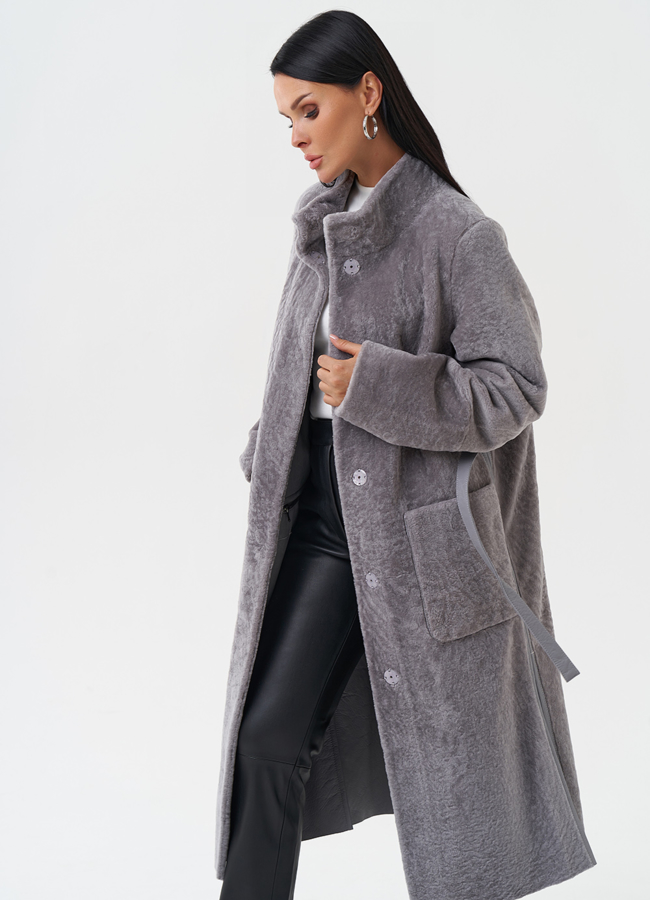 Двухсторонняя дубленка модель № 28696 универмаг малина