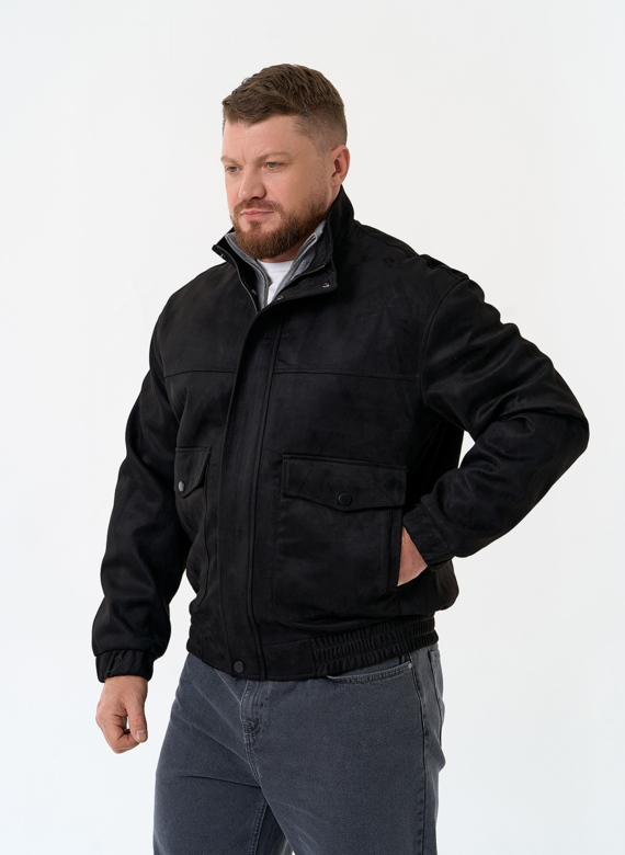Мужская куртка бомбер из эко замши