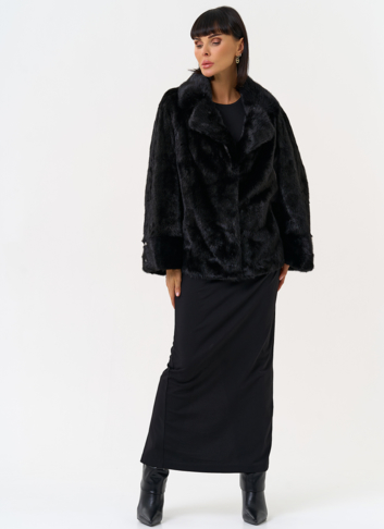 Куртка из меха норки с английским воротником