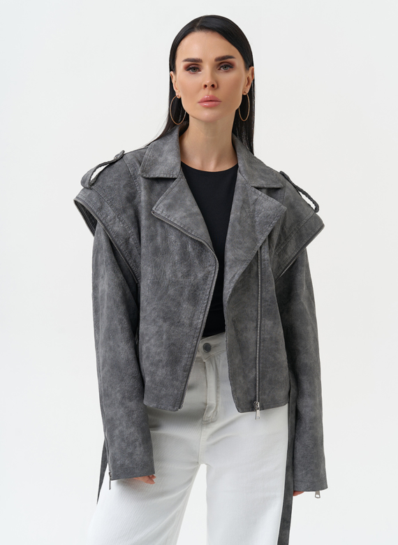 Куртка женская из эко кожи в стиле ретро