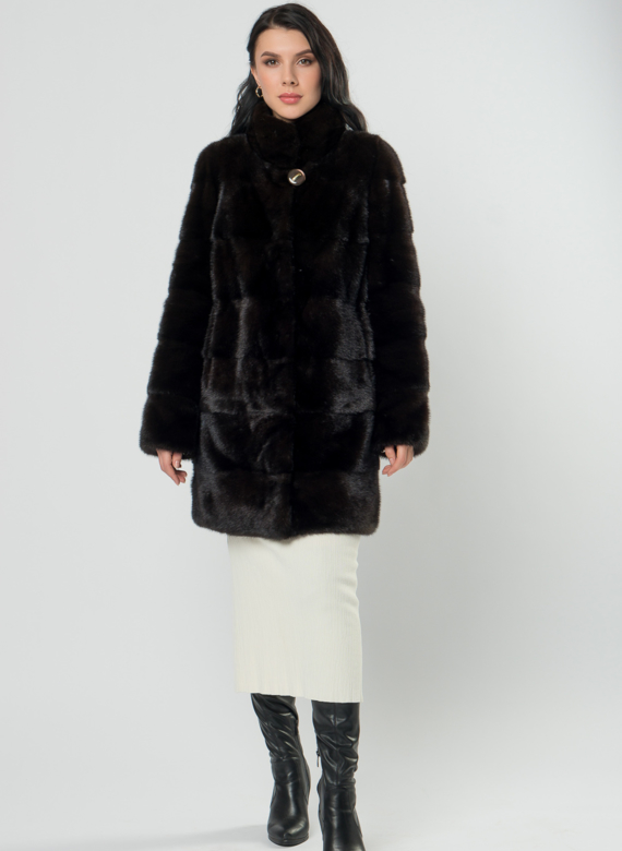 Поперечная шуба из норки