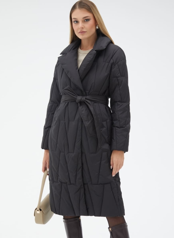 Женский пуховик с английским воротником