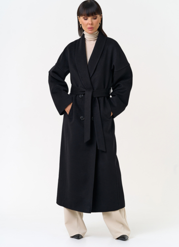 Женское пальто с воротником шаль