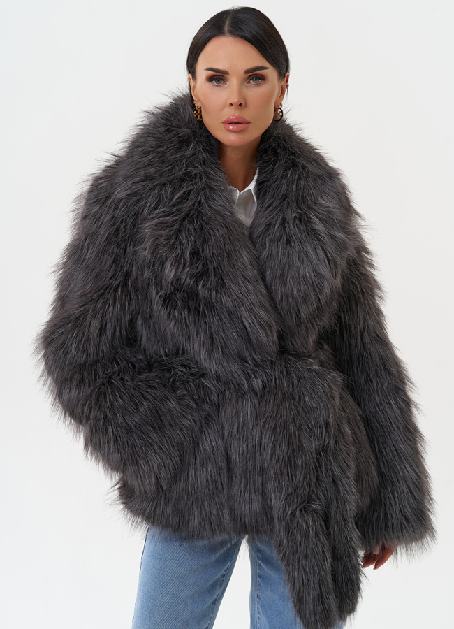 Женская шуба из эко меха модель № 31240 универмаг малина