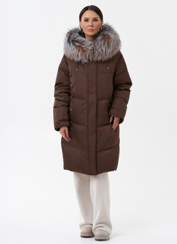 Пуховик с отделкой из меха блюфрост