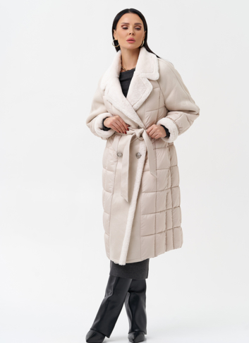 Комбинированный женский пуховик 