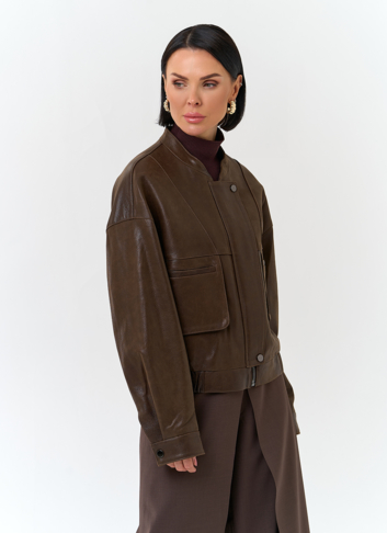 Женская куртка бомбер из натуральной кожи