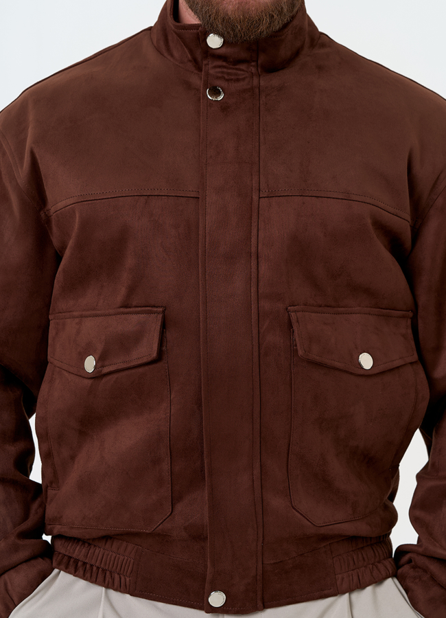 Мужская куртка бомбер из эко замши модель № 32882 универмаг малина