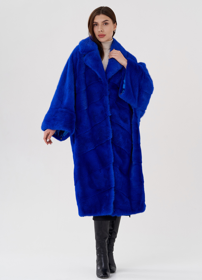 фото Норковая шуба с английским воротником  модель № 24224