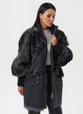 Комбинированная дубленка из тосканы