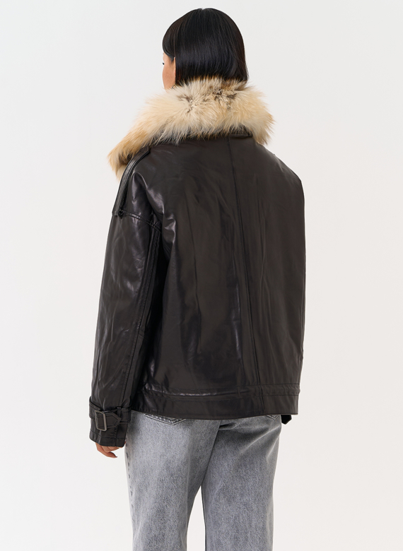 Куртка из натуральной кожи с мехом