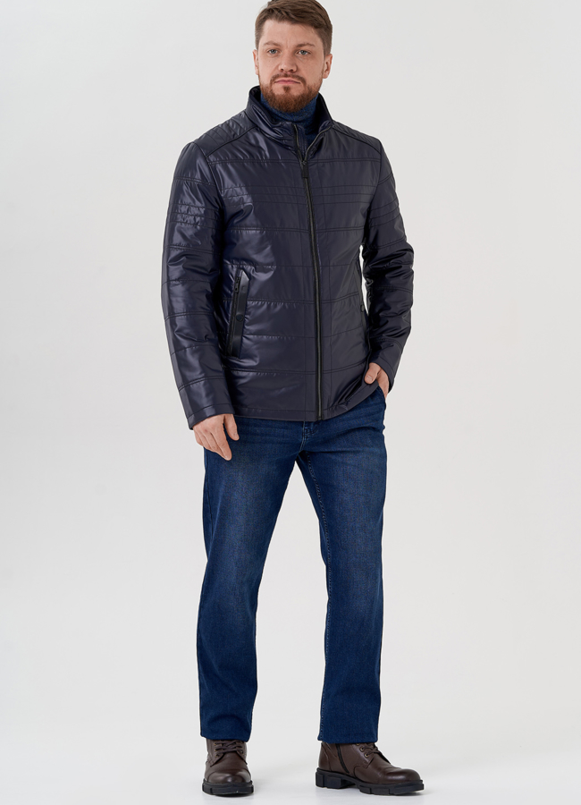 фото Мужская куртка синего цвета модель № 24354