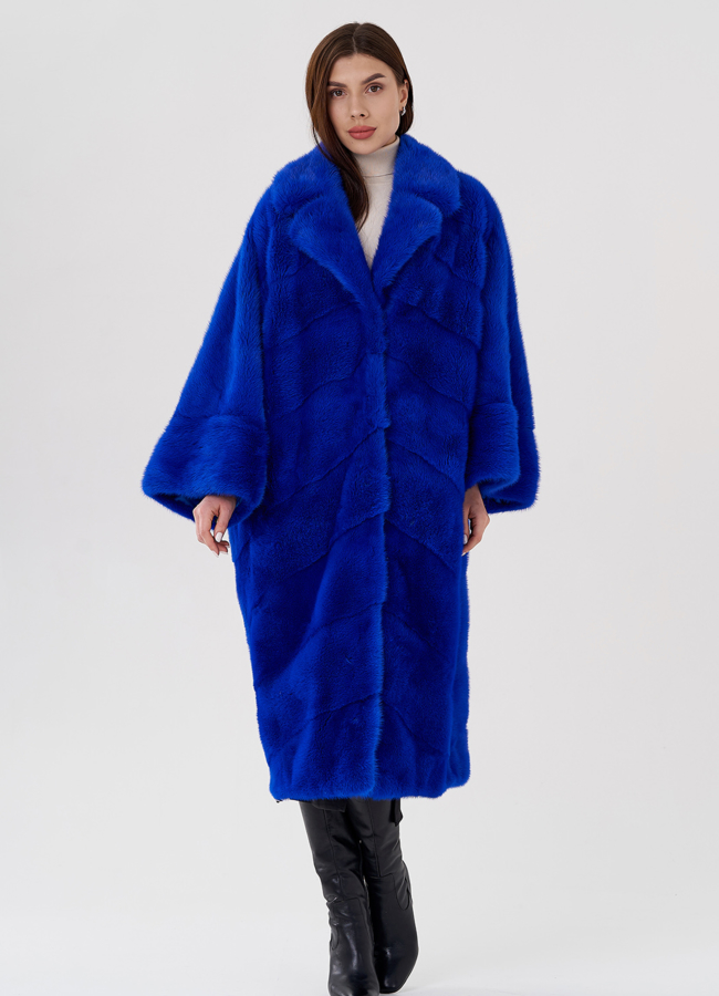 Норковая шуба с английским воротником  модель № 24224 универмаг малина