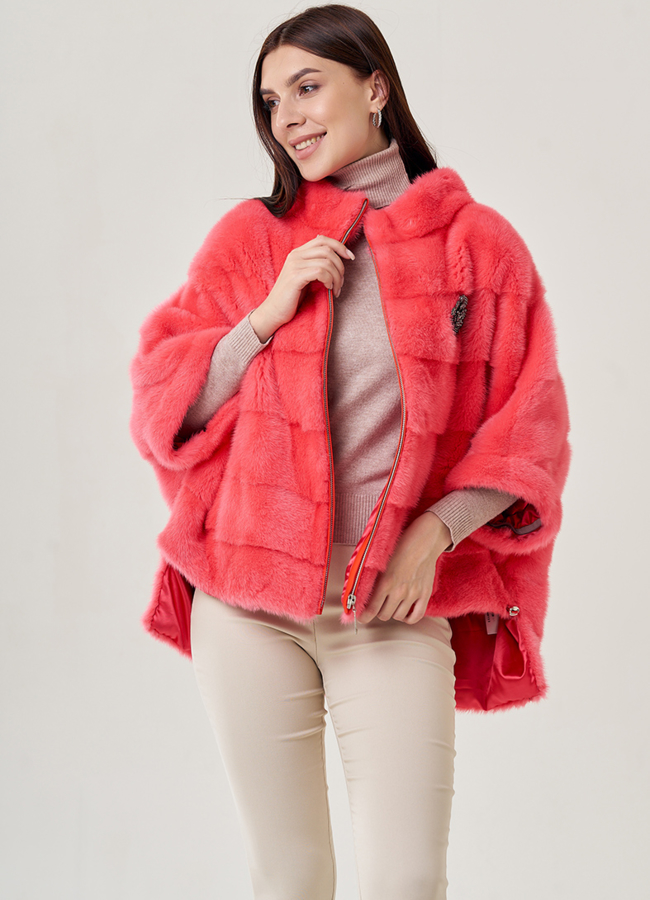 Шуба из норки оверсайз модель № 24749 универмаг малина