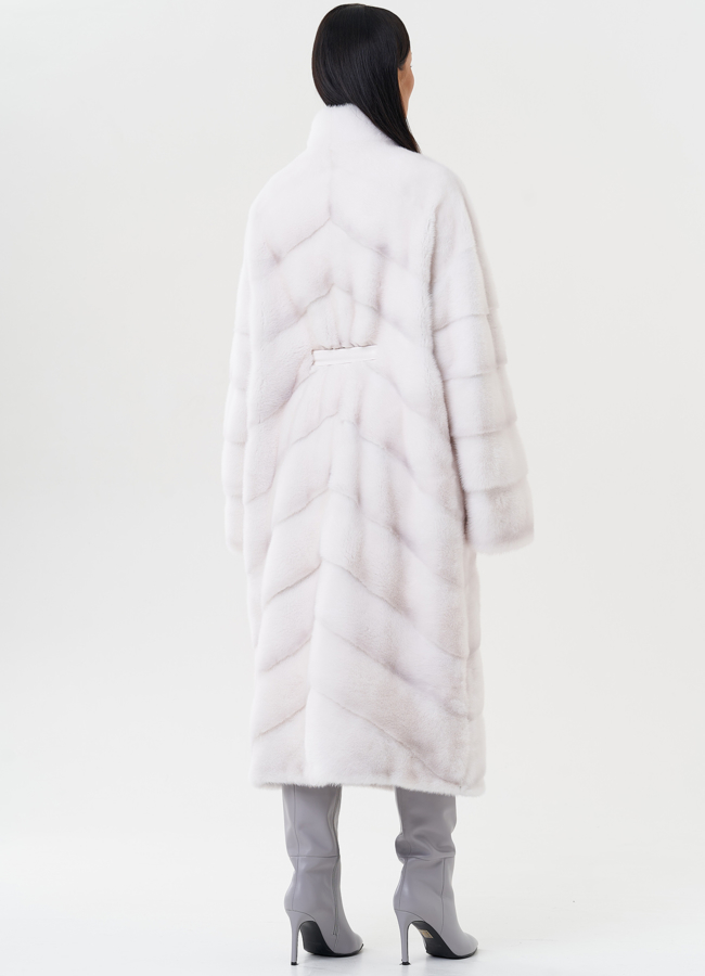 Шуба из меха норки с воротником шаль модель № 24833 универмаг малина