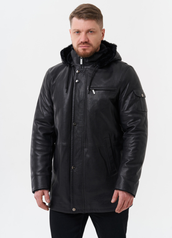 Мужская дубленка черного цвета  Мужская дубленка черного цвета