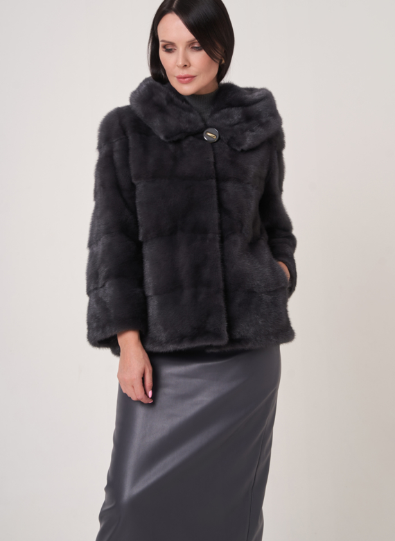 Норковая шуба трансформер с капюшоном