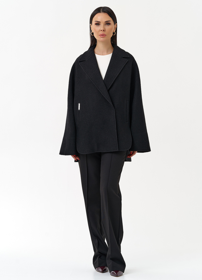 Укороченное пальто с английским воротником модель № 28419 в кредит