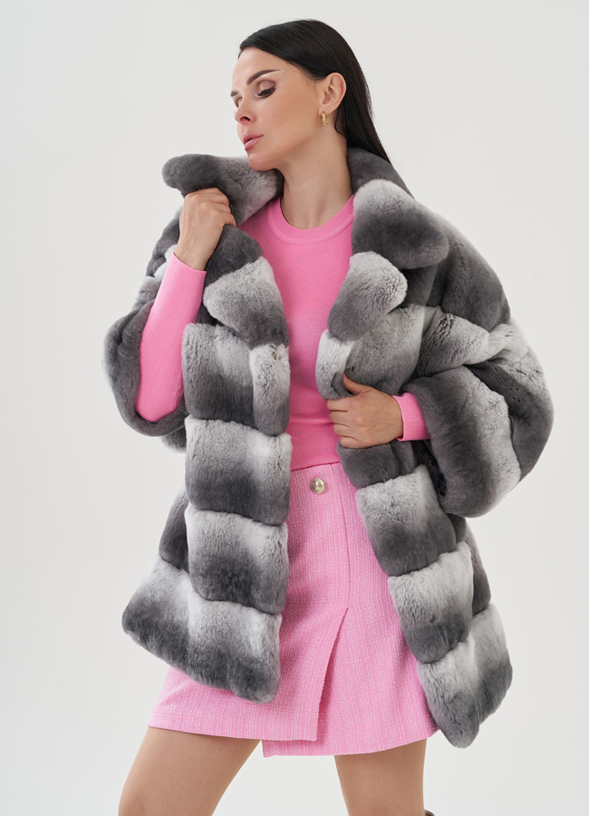 Шуба из кролика оверсайз модель № 81495 универмаг малина