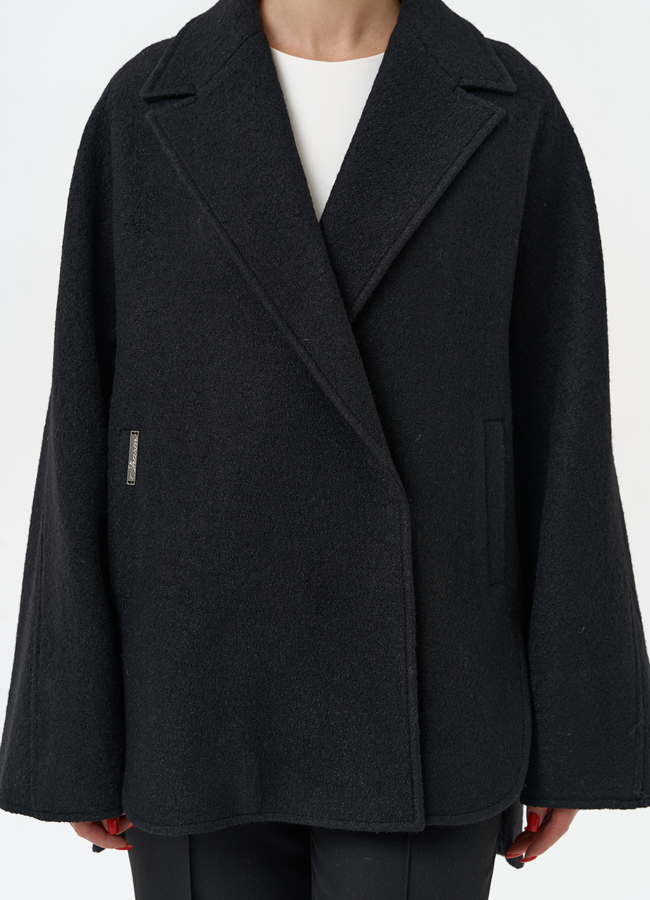 Укороченное пальто с английским воротником модель № 28419 универмаг малина