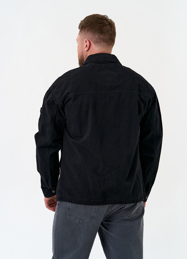 фото Мужская джинсовая куртка черного цвета модель № 27321