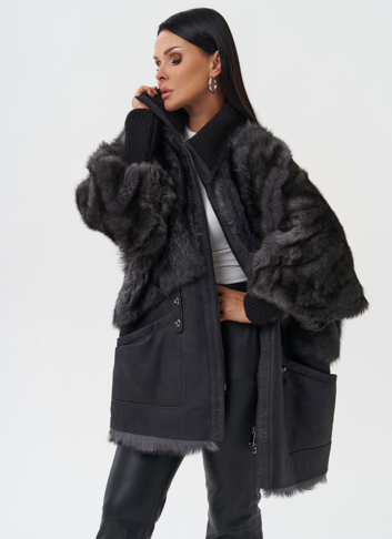 Комбинированная дубленка из тосканы