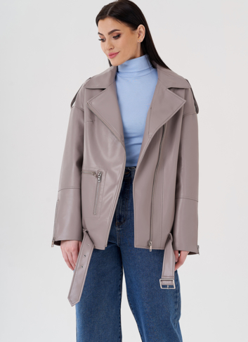 Куртка из эко кожи на утеплителе с натуральным мехом