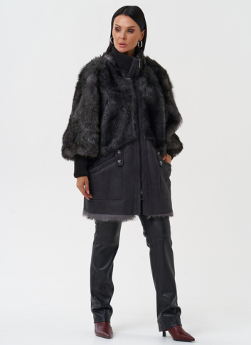 Комбинированная дубленка из тосканы