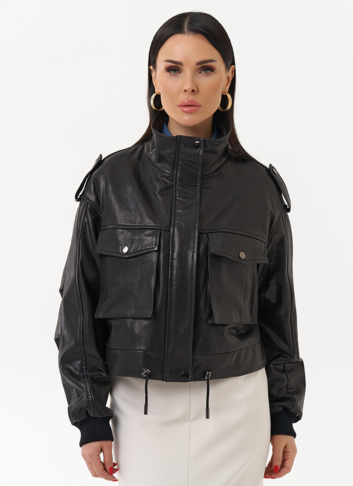 Женская куртка бомбер из натуральной кожи