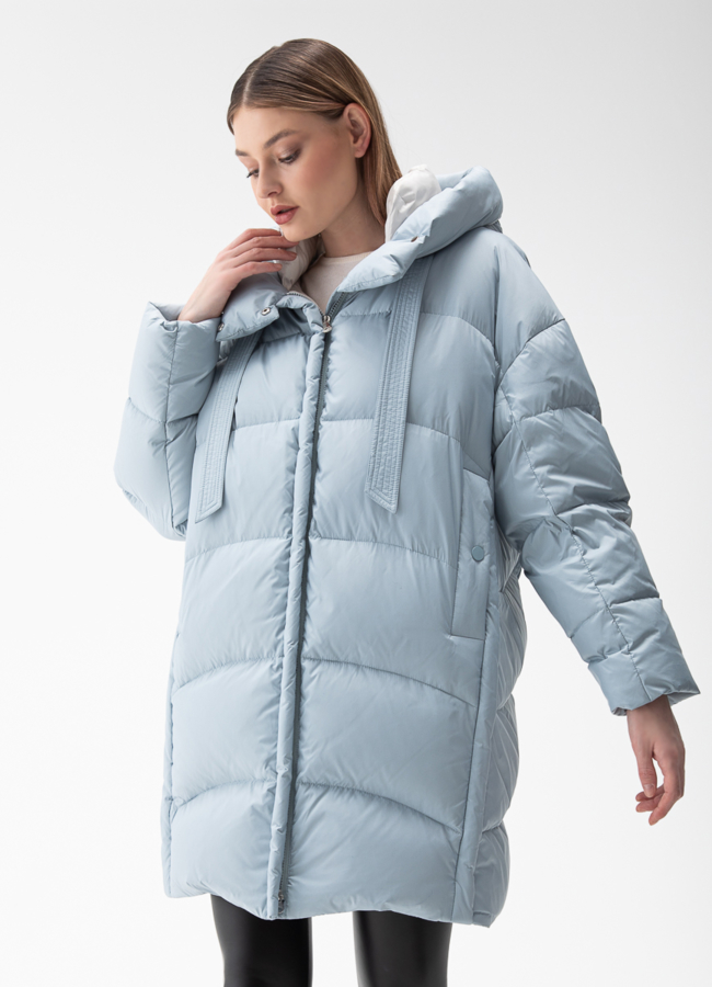 Женский пуховик с капюшоном  модель № 28014 в кредит