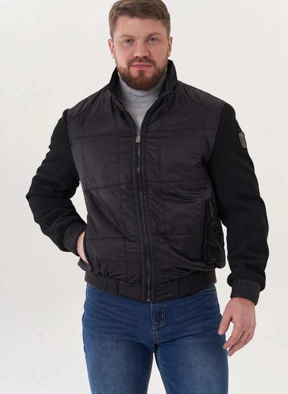 Мужская куртка "бомбер" черного цвета