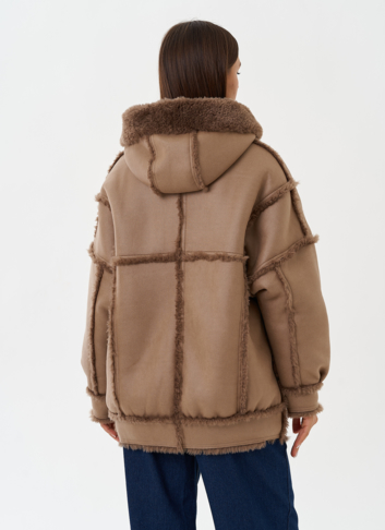 Двухсторонняя дубленка из эко кожи