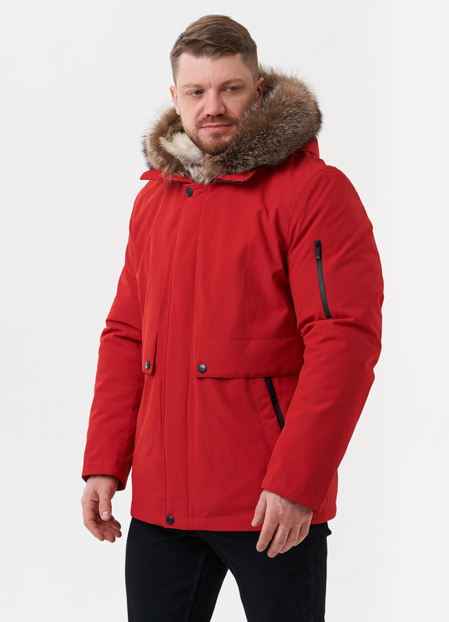 Парка мужская на мехе из волка модель № 29068 универмаг малина