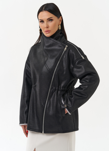 Женская дубленка из эко замши 