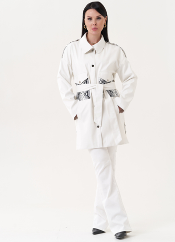 Жакет-рубашка с анималистичными вставками