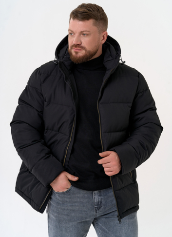 Мужской пуховик с капюшоном  Мужской пуховик с капюшоном