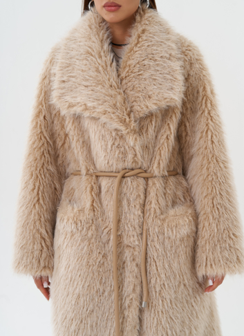 Длинная эко шуба под овчину