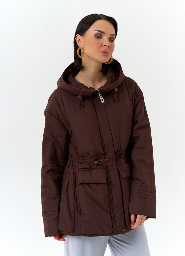 Женская куртка коричневого цвета модель № 32700 универмаг малина