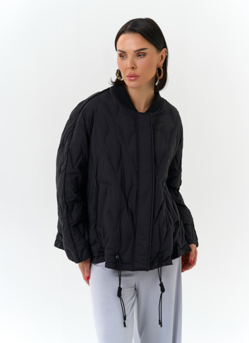 Женская куртка бомбер черного цвета