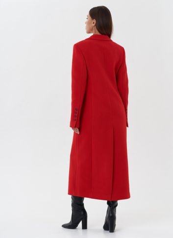 Двубортное пальто с английским воротником