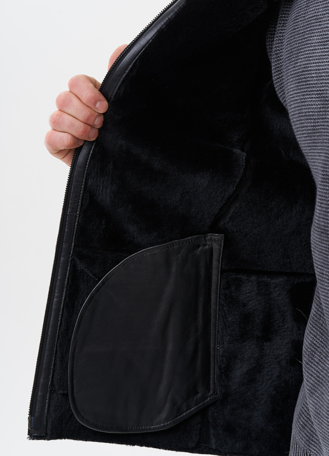 Мужская дубленка  модель № 29052 универмаг малина