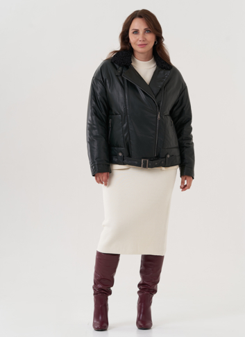 Косуха утепленная из экокожи с отделкой из экомеха