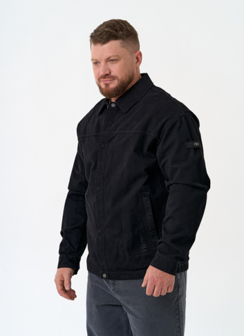 Мужская джинсовая куртка черного цвета