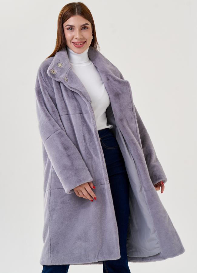 Женское пальто из искусственного меха  модель № 23528 в рассрочку