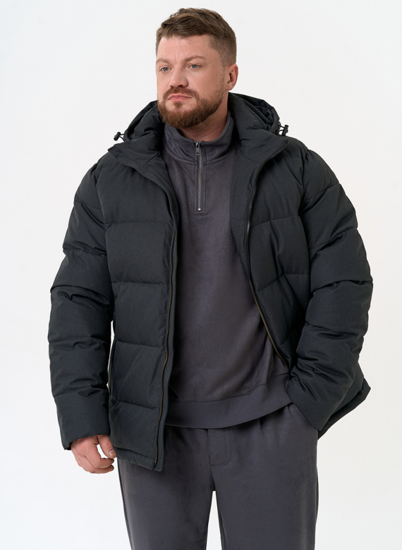 Мужской пуховик с капюшоном  Мужской пуховик с капюшоном