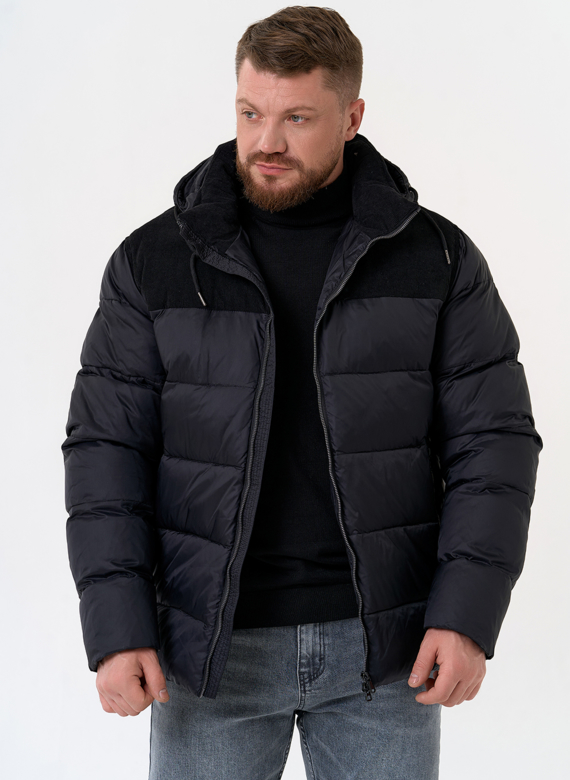 Мужской пуховик с отделкой из вельвета Мужской пуховик с отделкой из вельвета