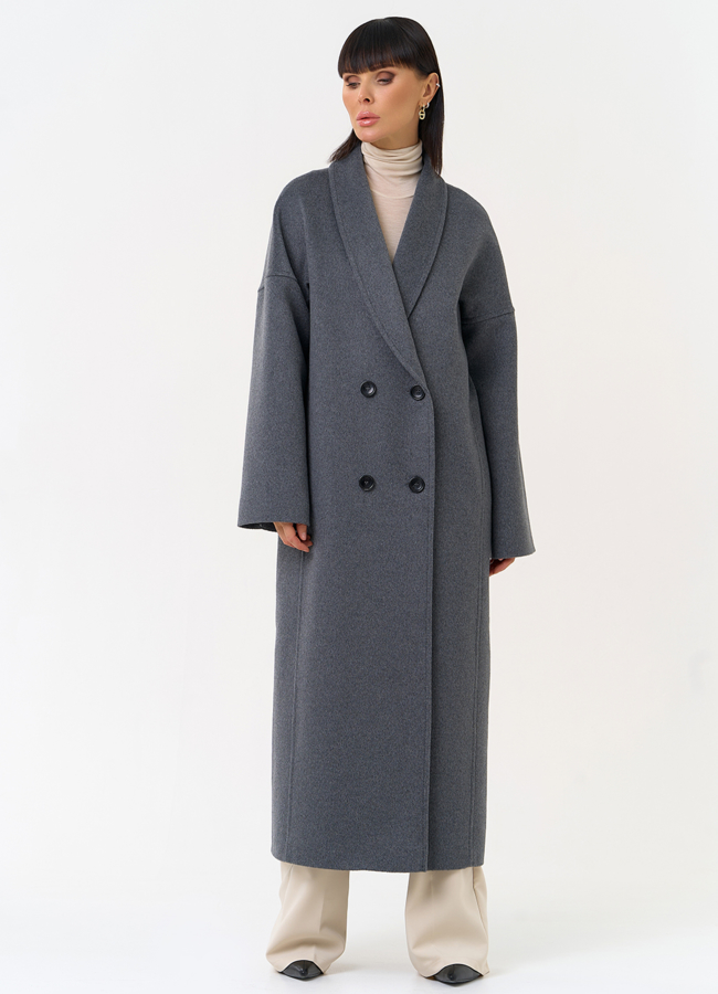 фото Женское пальто с воротником шаль модель № 31689