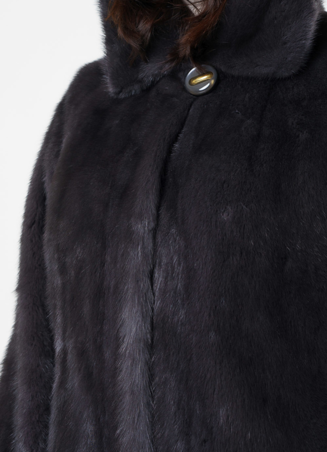 Женская шуба в сером цвете модель № 24809 в рассрочку